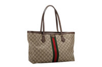 0971. Gucci Webstripe Ophidia Medium Tote, Gold Hardware2
