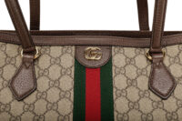 0971. Gucci Webstripe Ophidia Medium Tote, Gold Hardware7