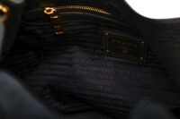 0972. Prada Vitello Daino Tote Black Hobo, Gold Hardware10