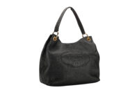 0972. Prada Vitello Daino Tote Black Hobo, Gold Hardware3