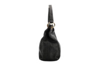 0972. Prada Vitello Daino Tote Black Hobo, Gold Hardware4