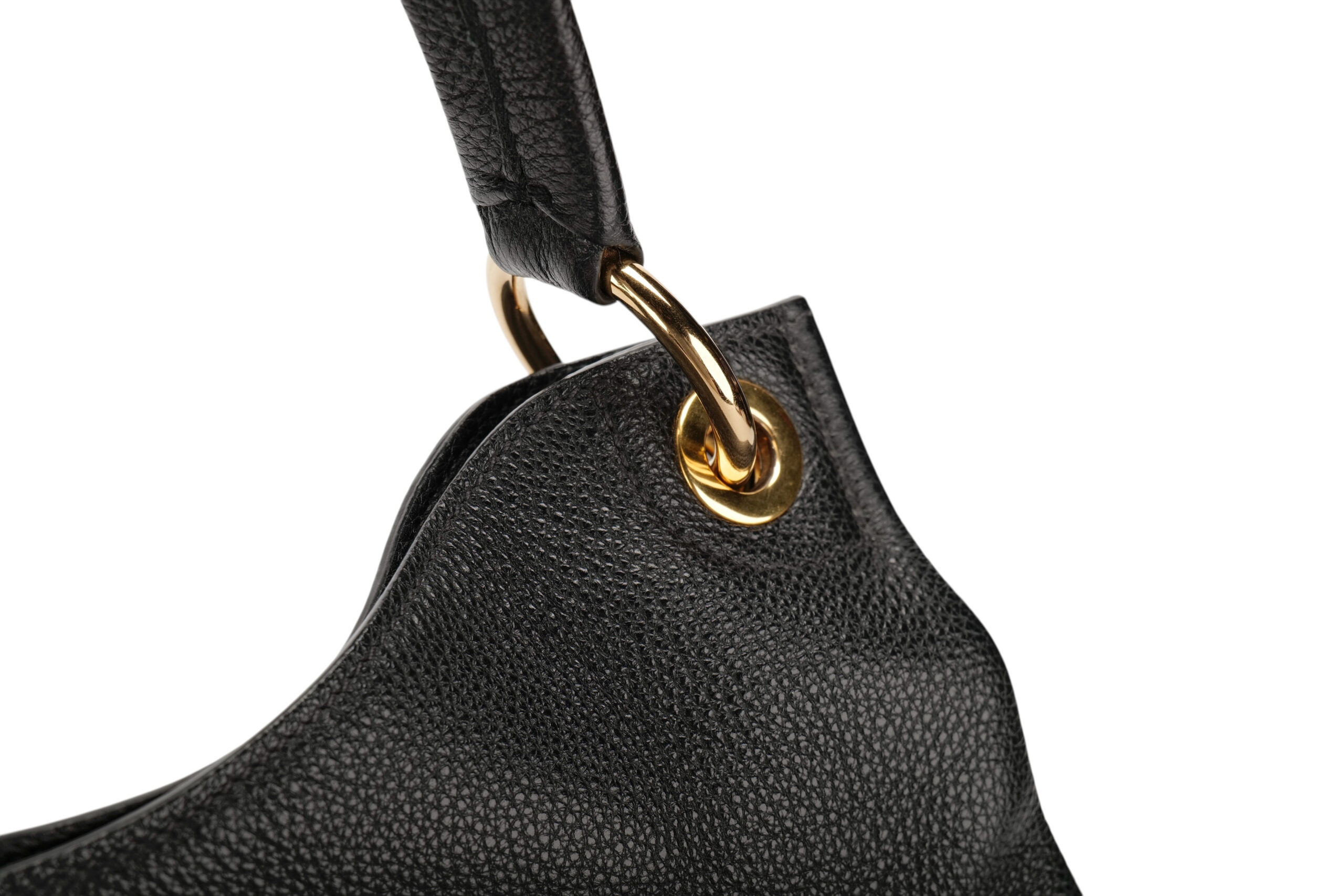 0972. Prada Vitello Daino Tote Black Hobo, Gold Hardware7