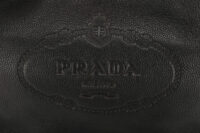 0972. Prada Vitello Daino Tote Black Hobo, Gold Hardware8