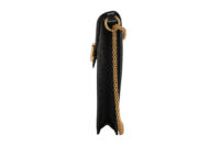 0975. Valentino Black Leather Crossbody Phone Case, Gold Hardware4