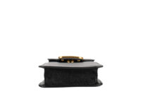 0975. Valentino Black Leather Crossbody Phone Case, Gold Hardware6