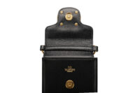 0975. Valentino Black Leather Crossbody Phone Case, Gold Hardware9