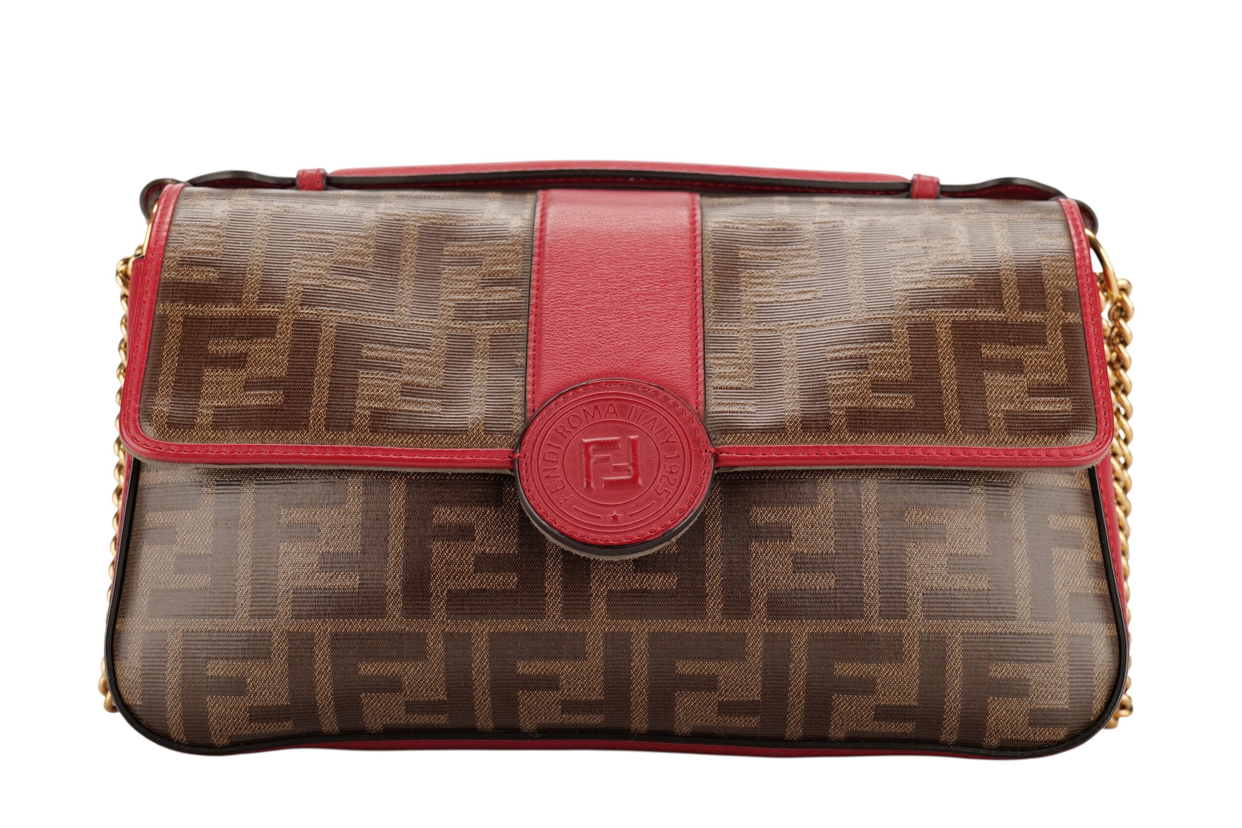 0976 Fendi DoubleF Zucca Red leather 1