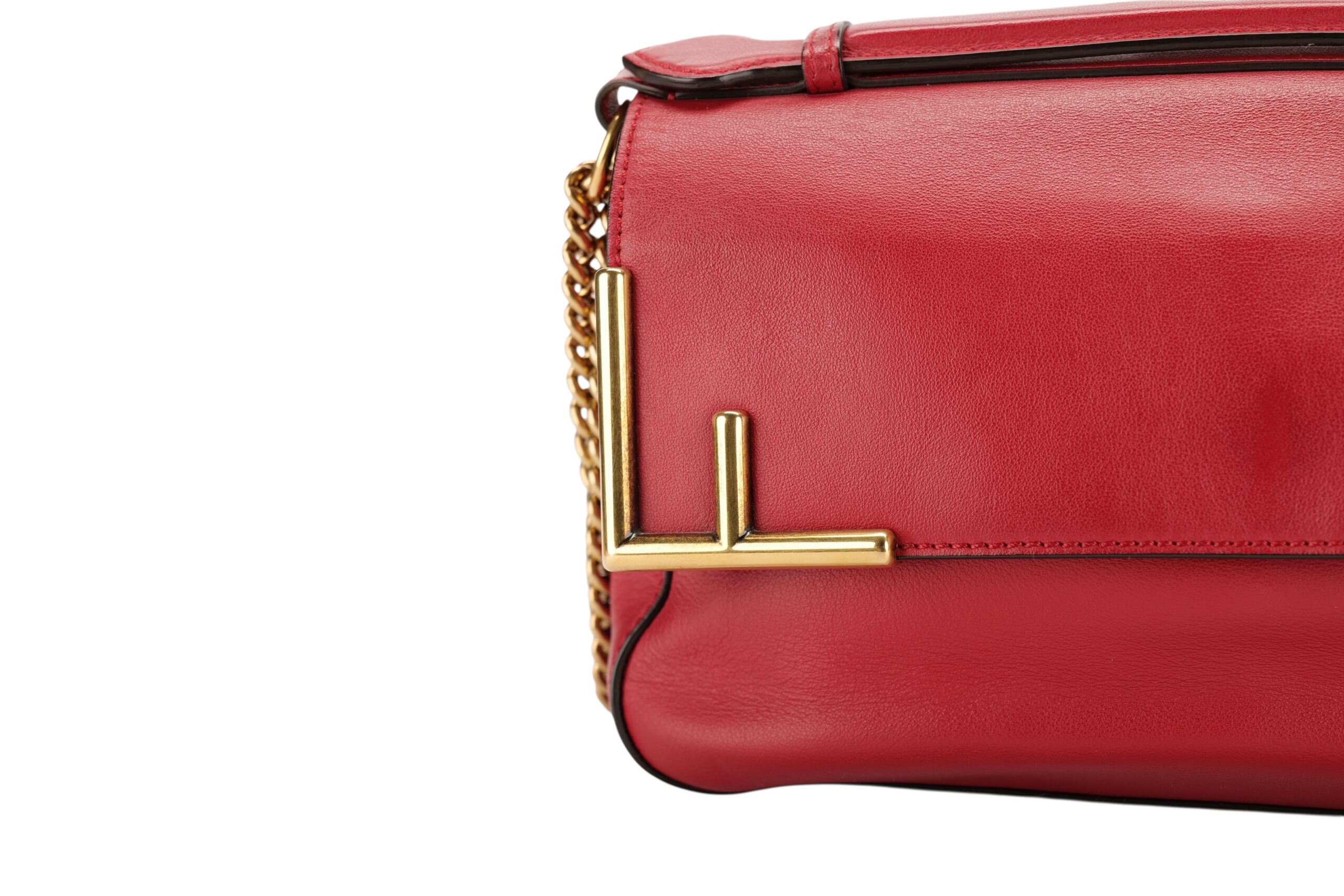 0976 Fendi DoubleF Zucca Red leather 10