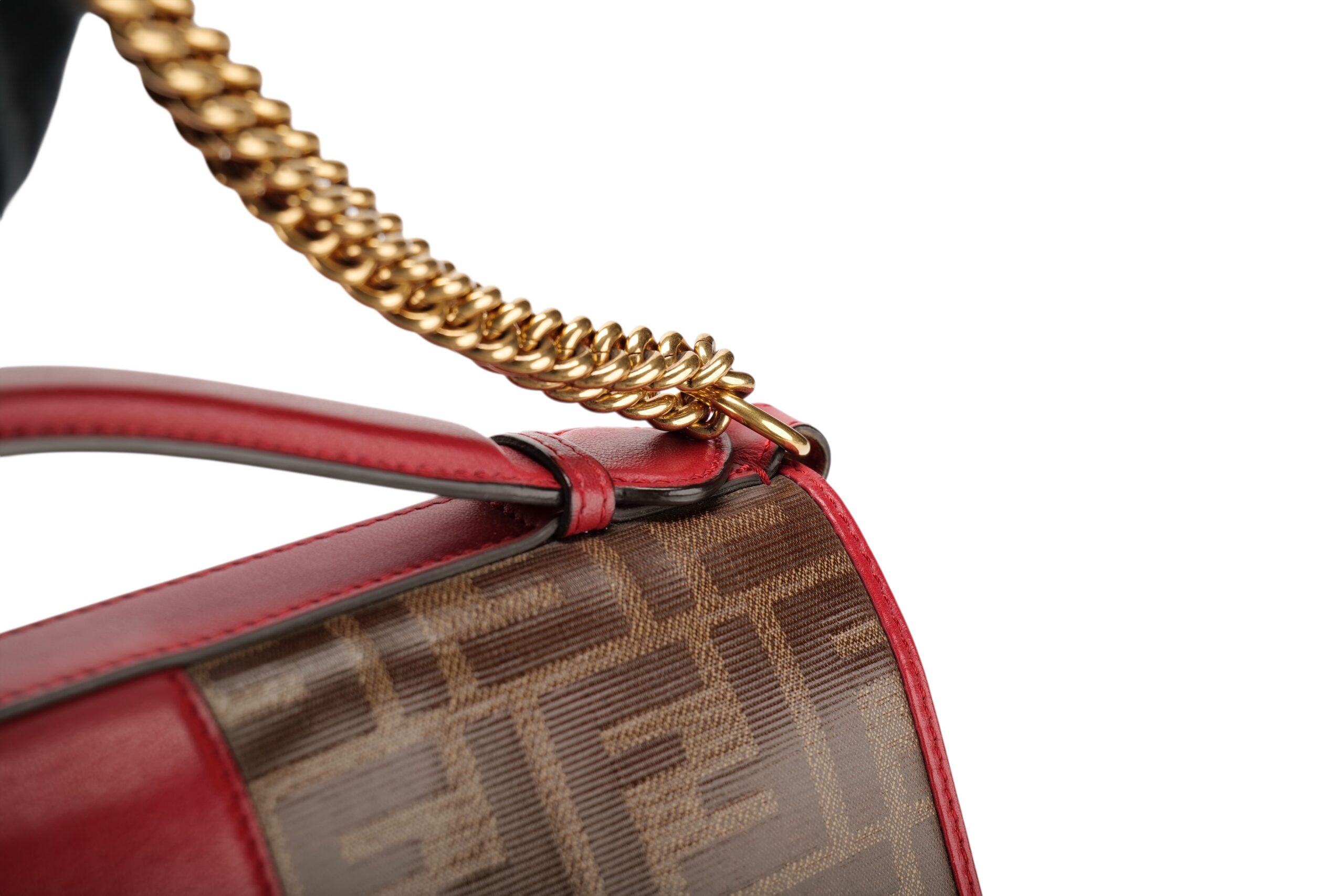 0976 Fendi DoubleF Zucca Red leather 11