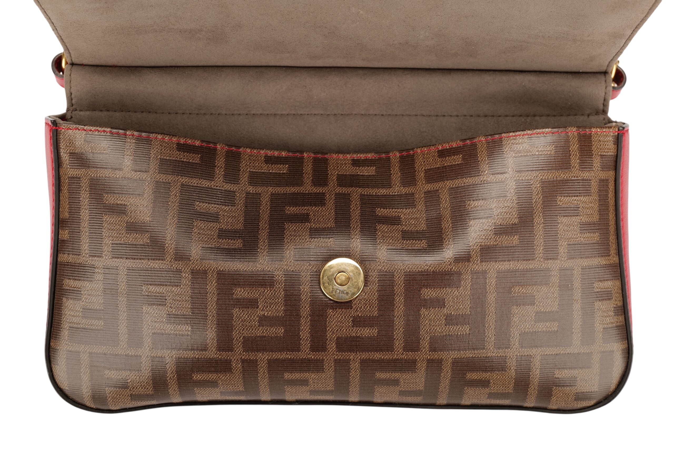 0976 Fendi DoubleF Zucca Red leather 12