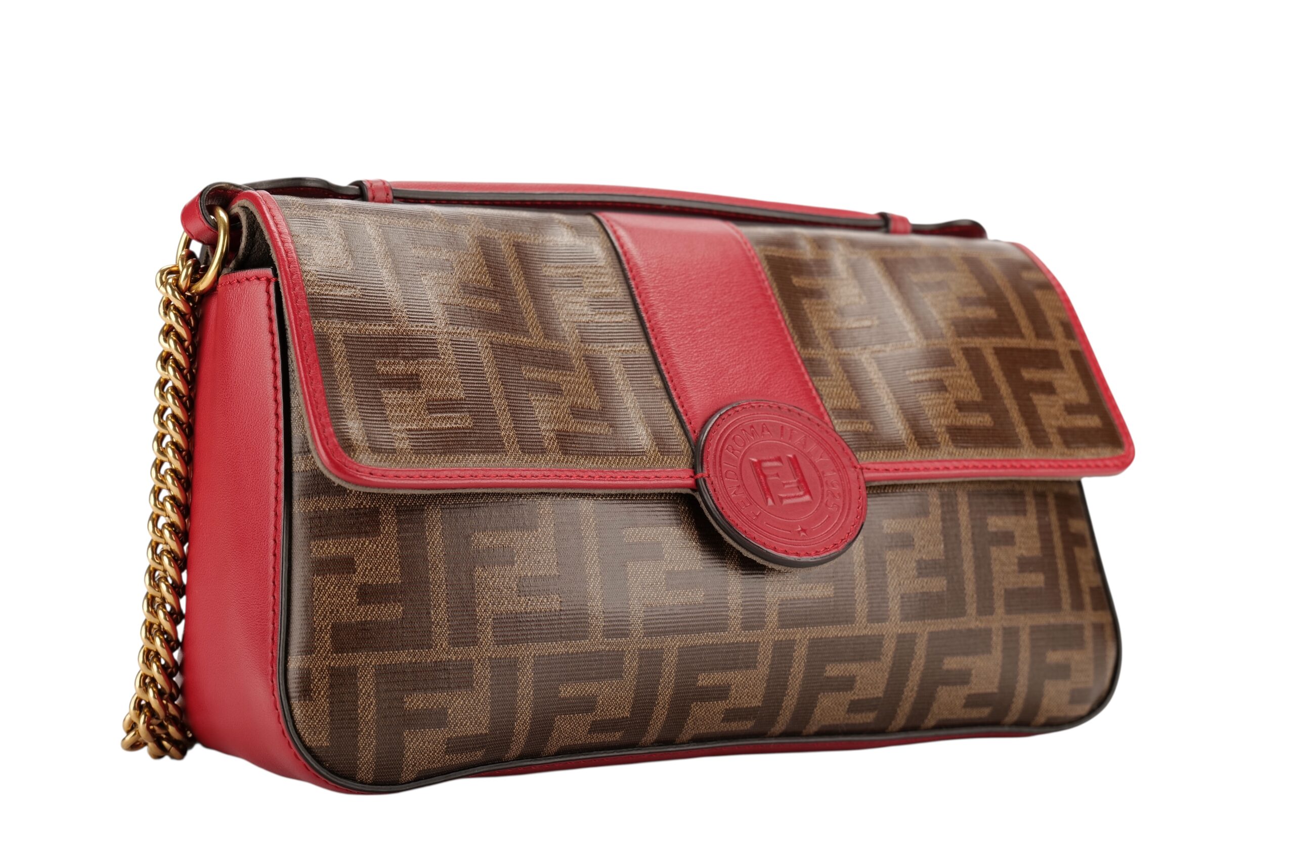 0976 Fendi DoubleF Zucca Red leather 2
