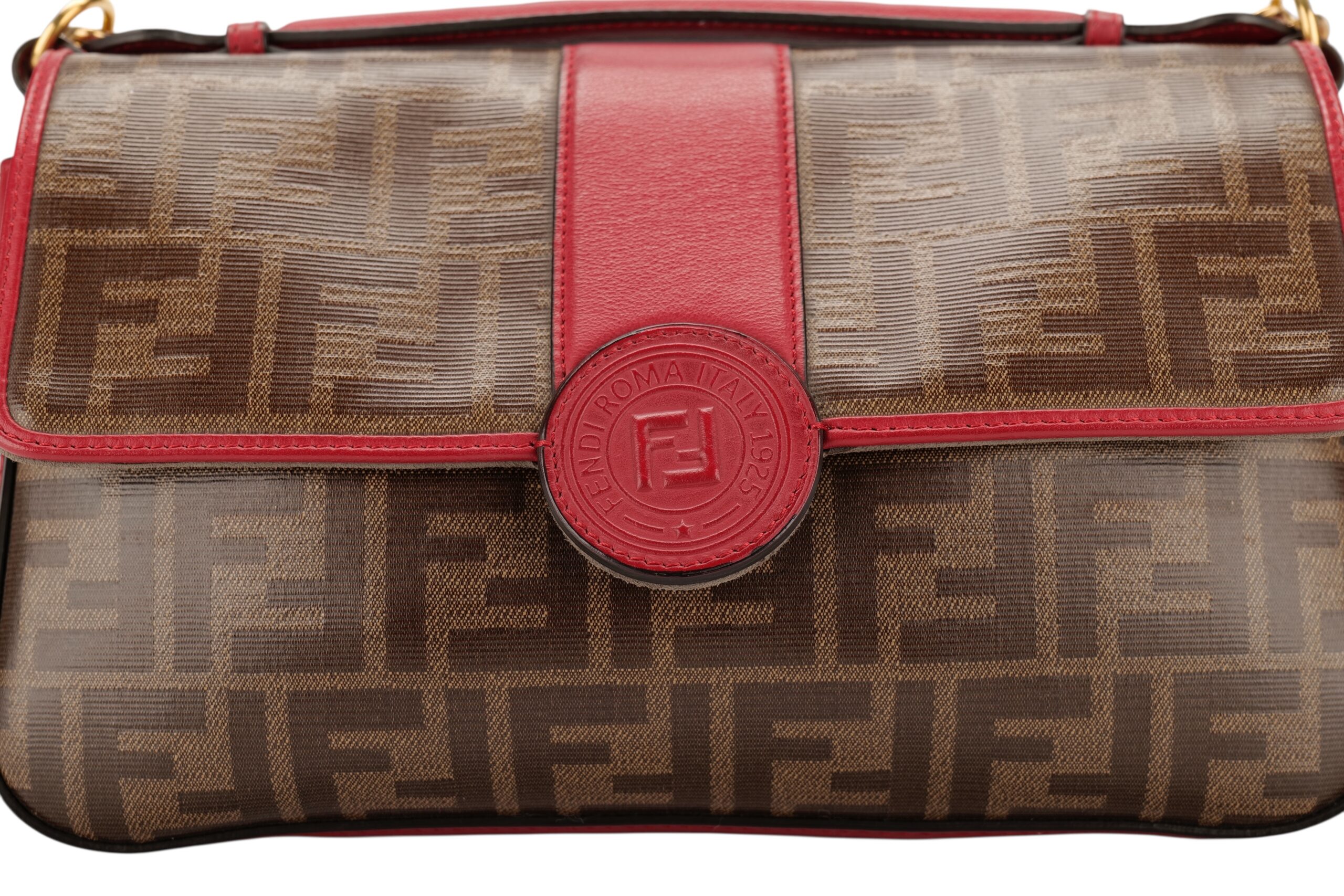 0976 Fendi DoubleF Zucca Red leather 9