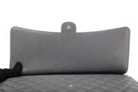 0979. Chanel Classic Grey Caviar Quilted Leather Clutch, Gold Hardware10