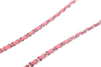 0980. Chanel Mini Square Classic Flap Pink Lambskin Leather, Silver Hardware10