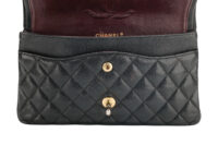 0982. Chanel Classic Medium Double Flap Black Caviar Leather, Gold Hardware12