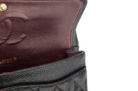 0982. Chanel Classic Medium Double Flap Black Caviar Leather, Gold Hardware17