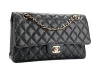 0982. Chanel Classic Medium Double Flap Black Caviar Leather, Gold Hardware2