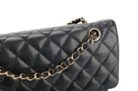 0982. Chanel Classic Medium Double Flap Black Caviar Leather, Gold Hardware6