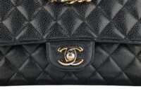 0982. Chanel Classic Medium Double Flap Black Caviar Leather, Gold Hardware8