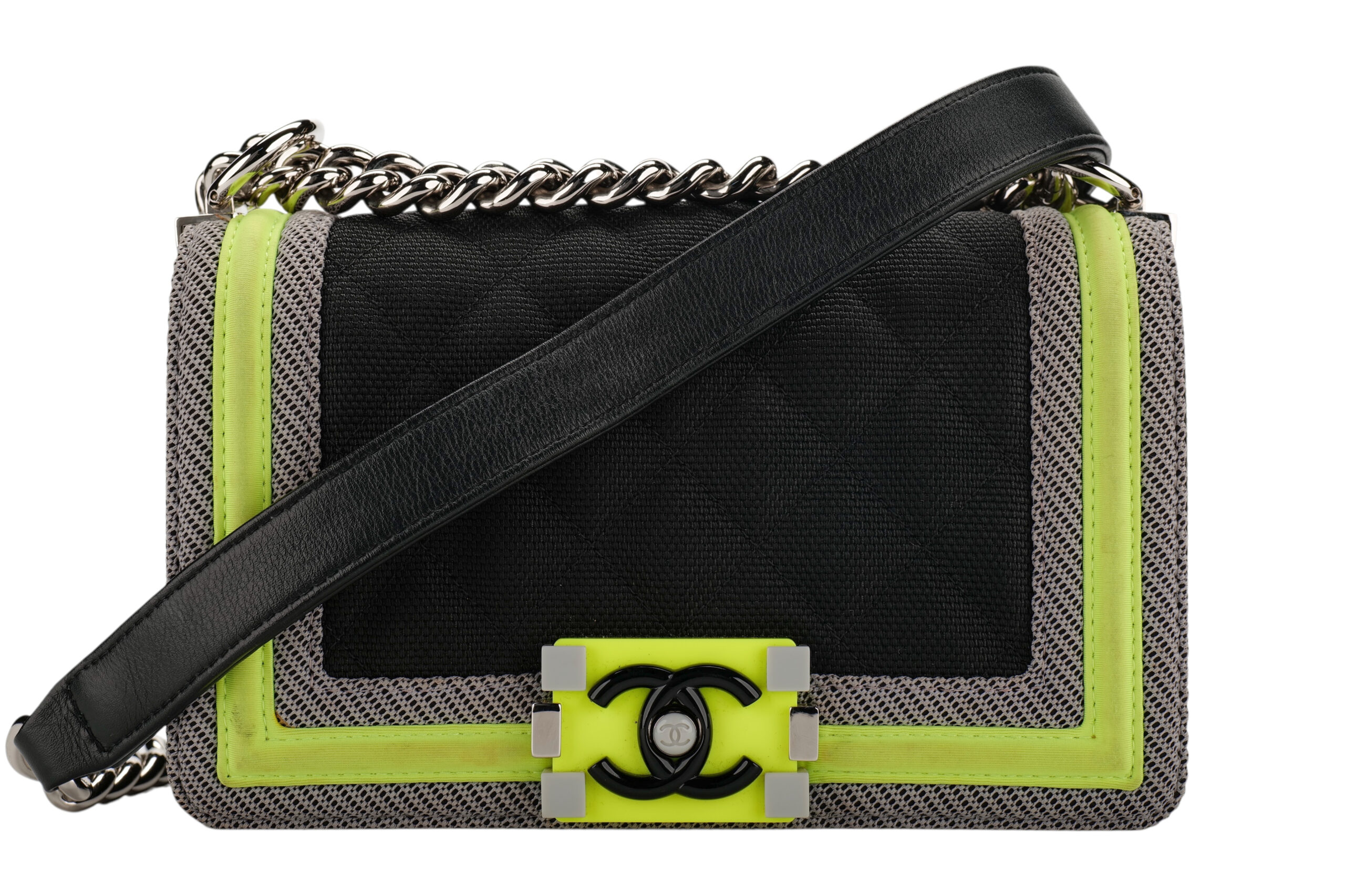 0983. Chanel 2016 Small Fluo Boy Shoulder bag, Silver Hardware1