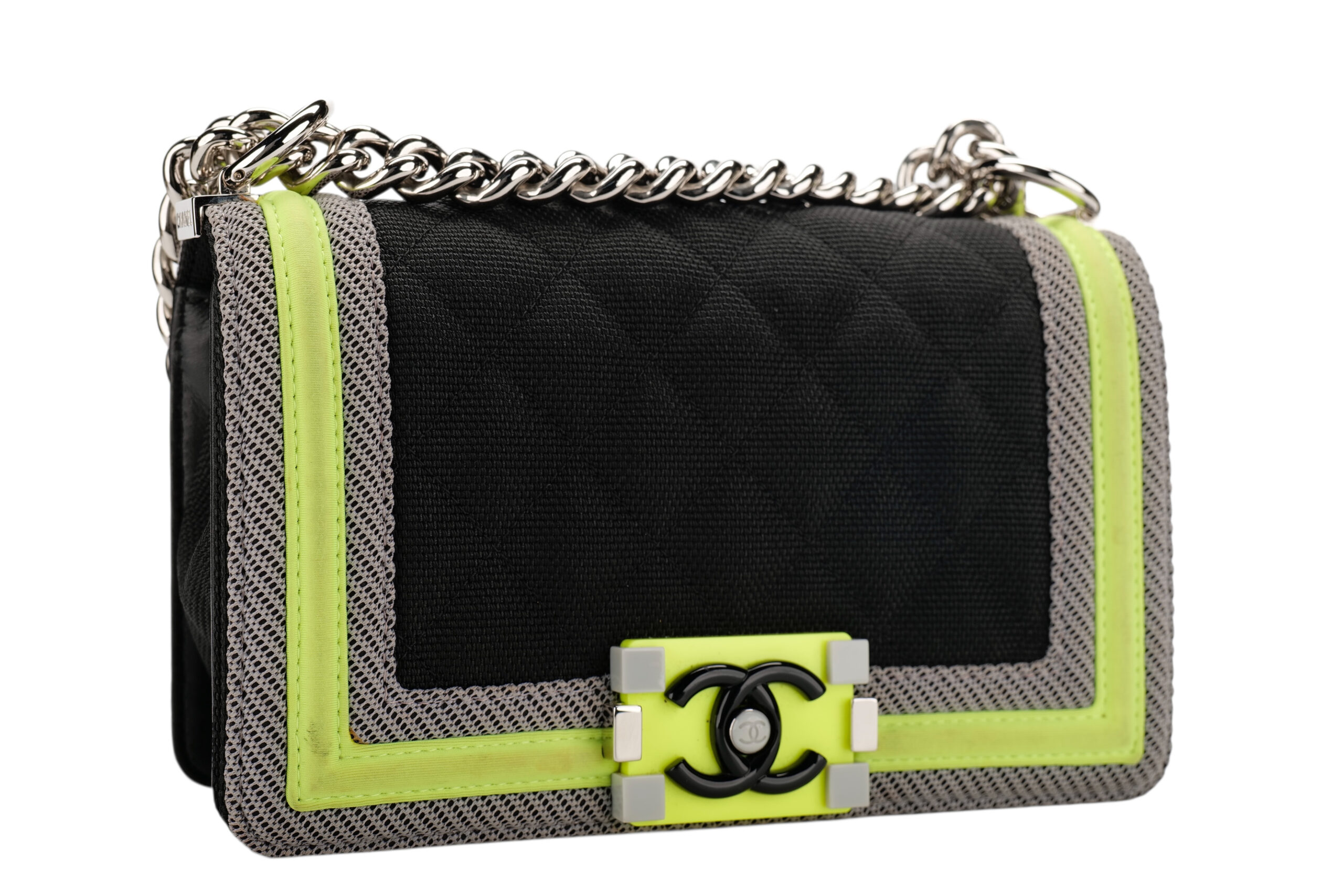 0983. Chanel 2016 Small Fluo Boy Shoulder bag, Silver Hardware2