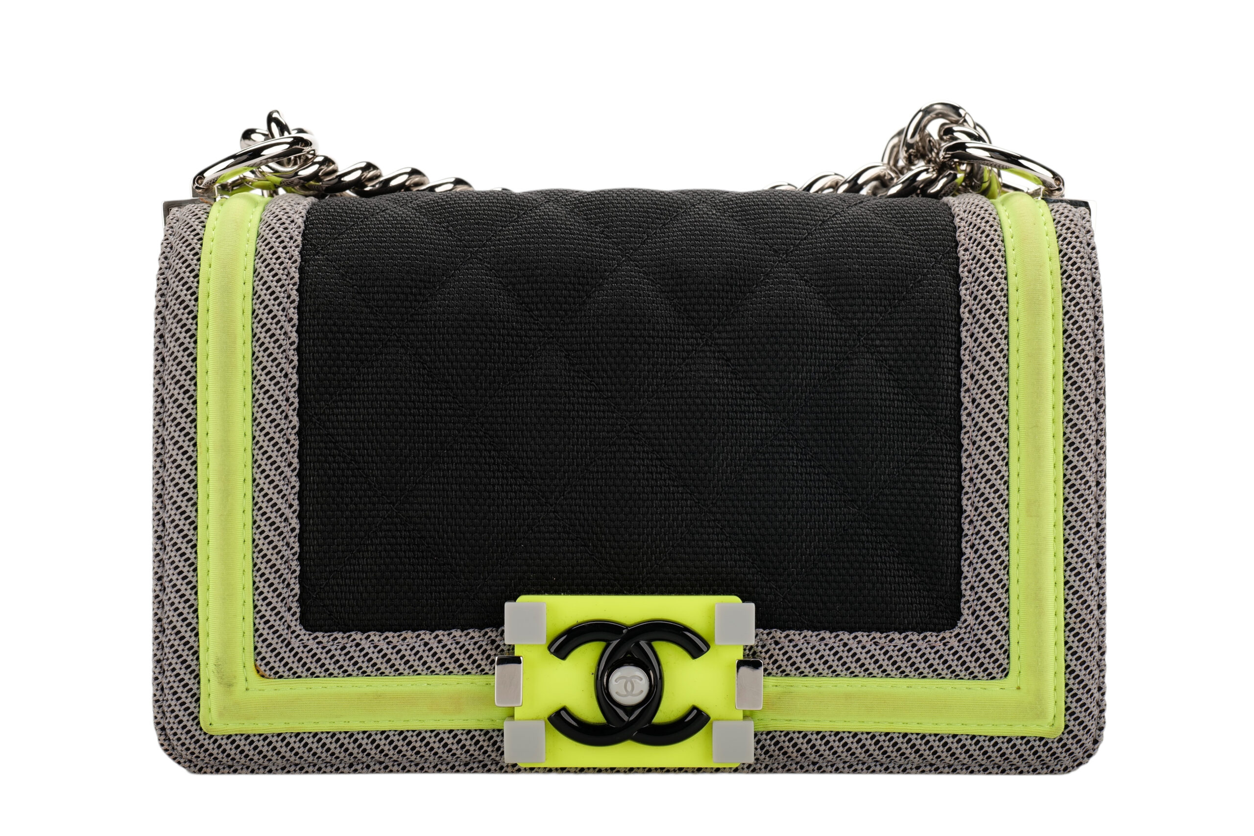 0983. Chanel 2016 Small Fluo Boy Shoulder bag, Silver Hardware5