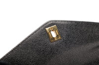 0984. Chanel Vintage Black Caviar Front Pocket chain bag, Gold hardware9