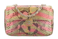 0985. Chanel Vintage Python Multicolour Mini Flap, Silver hardware1