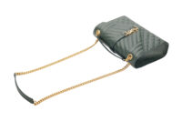 0986. Saint Laurent Medium Envelope Flap Grain De Poudre Green Matelasse Leather, Gold Hardware10