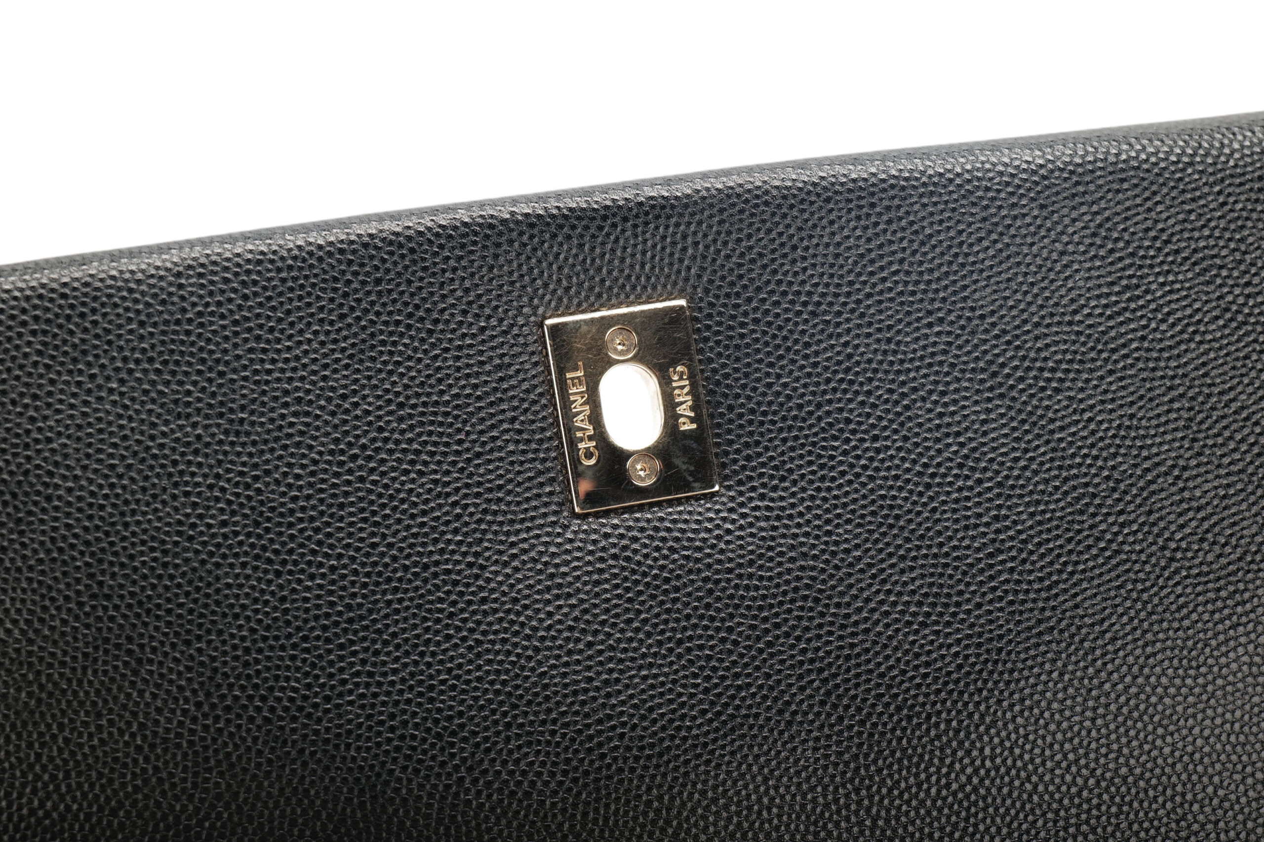 0987. Chanel Coco Handle Quilted Black Caviar Leather Flap Bag Gold Hardware12