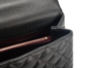 0987. Chanel Coco Handle Quilted Black Caviar Leather Flap Bag Gold Hardware14