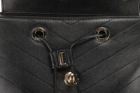 0989. Chanel Coco Chevron Black Leather Backpack, Gold Hardware11