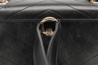 0989. Chanel Coco Chevron Black Leather Backpack, Gold Hardware9