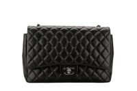990 Chanel Maxi Flap Black lambskin, silver hardware1-1