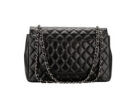 990 Chanel Maxi Flap Black lambskin, silver hardware1-4