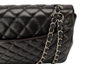 990 Chanel Maxi Flap Black lambskin, silver hardware1-8