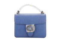 0824. Gucci Interlocking GG Blue Lambskin Leather, Gold Hardware1