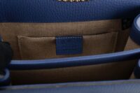 0824. Gucci Interlocking GG Blue Lambskin Leather, Gold Hardware11