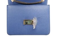 0824. Gucci Interlocking GG Blue Lambskin Leather, Gold Hardware8