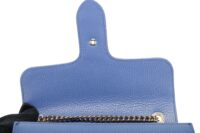 0824. Gucci Interlocking GG Blue Lambskin Leather, Gold Hardware9