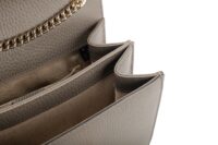 0842. Gucci Interlocking GG Grey Calfskin leather Shoulder bag, Gold Hardware9