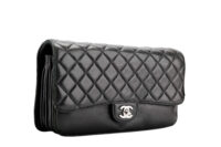 991 Chanel 2011 Black Quilted Lambskin seasonal Flag bag, Sliver Hardwear1-2