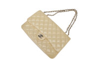 0402 Chanel Classic Single Flap White Patent Leather, Sliver Hardward10