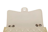 0402 Chanel Classic Single Flap White Patent Leather, Sliver Hardward8