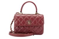 998 Chanel Trendy CC flap bag, Burgady Lambskin11