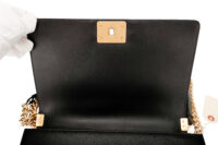 1002 Chanel Boy Chevron Black bag, Gold Hardware_10