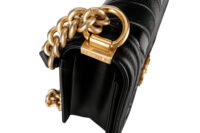1002 Chanel Boy Chevron Black bag, Gold Hardware_14